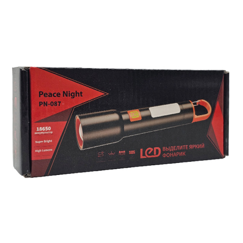 Фонарь pn-087 (18650mah) черный