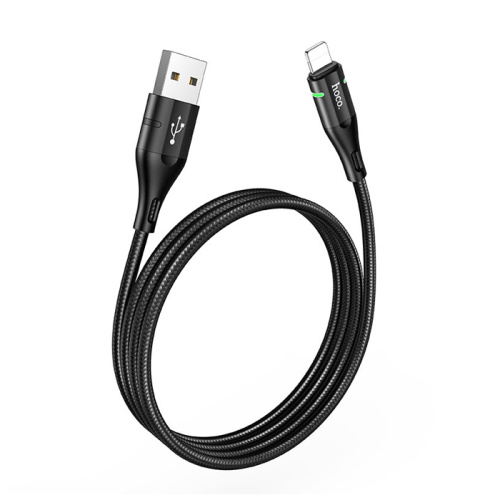 Кабель usb hoco u93 lightning (2.4a) черный (***)