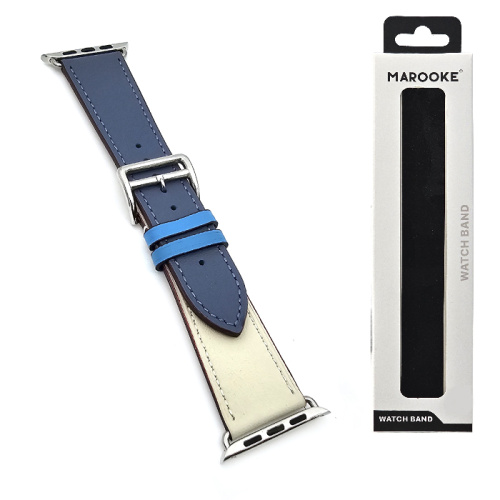 Ремешок marooke watchband кожа (42/44/45/49мм) бело-голубой