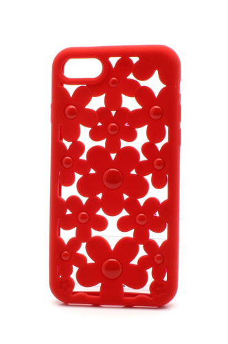 Чехол-силикон ромашка iphone 7/8 красный