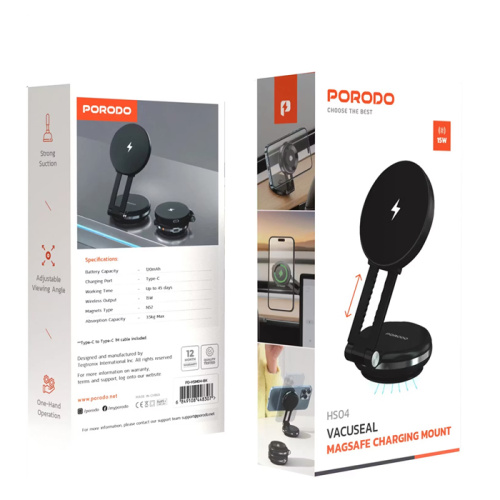 Бзу porodo hs04 (pd-hsm04-bk ) magsafe 15w черный