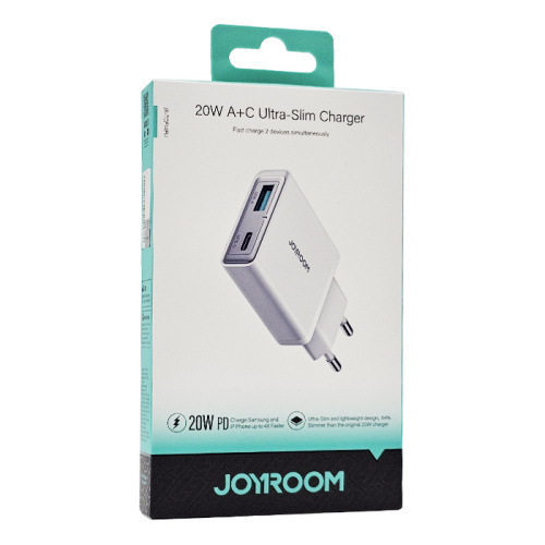 Сзу joyroom jr-tcf14eu 1c/usb/20w белое