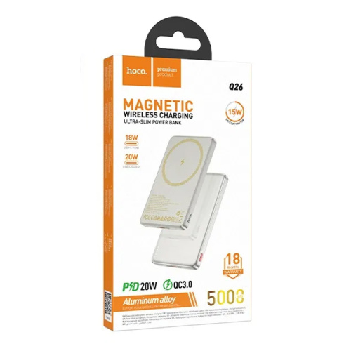 Пзу hoco q26 magnetic 5000mah (pd20w/qc3.0) титан-золото