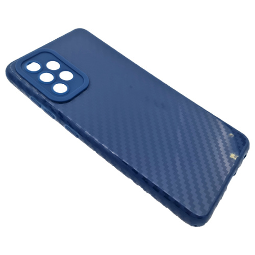 Чехол-силикон глянец carbon Samsung a52 синий