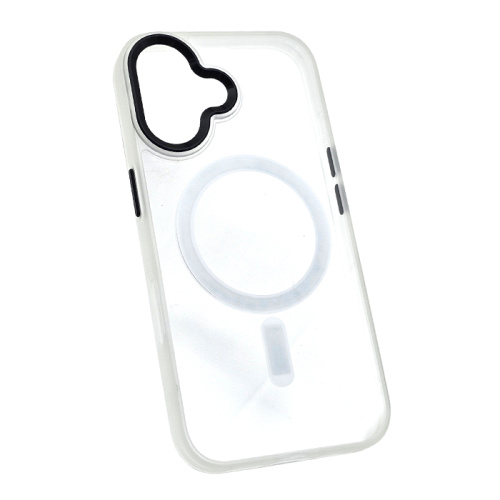 Чехол-силикон #014 clear case magsafe для iphone 16 в пакетике белый
