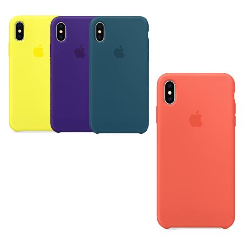 Чехол-силикон silicone аналог iphone x/xs mix
