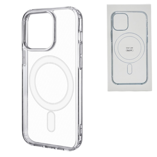 Чехол-силикон clear case magsafe (magnetic) для iphone 16 pro прозрачный 