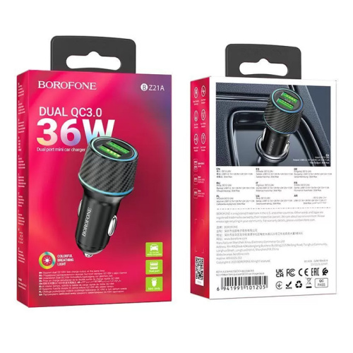 Азу borofone bz21a (2usb/36w) черный
