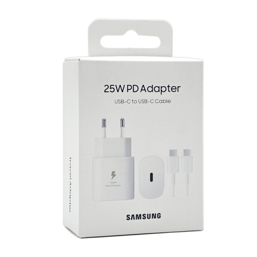 Сзу/type-c Samsung 25w (official) (+ кабельtype-c/ep-ta800) белое
