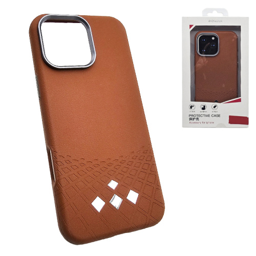 Чехол-крышка d-colour под кожу для iphone 16 pro max коричневый