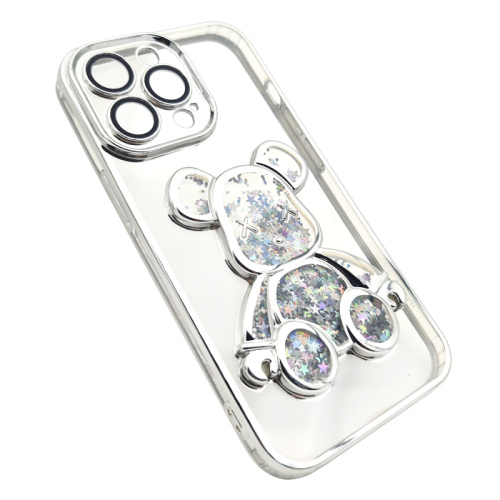 Чехол-силикон kaws для iphone 14 pro серебристый