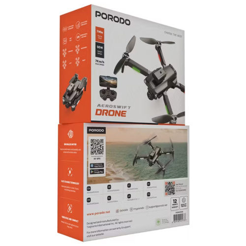 Дрон porodo pd-drnfbm-bk (7km/h) 7min 