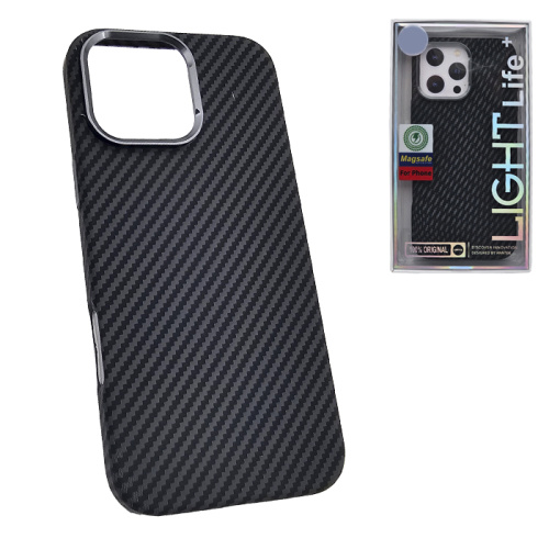Чехол-крышка #47 light carbone (magsafe) для iphone 16 pro черный