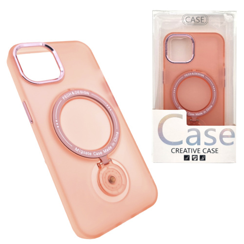 Чехол-крышка fech&design с держателем для iphone 14 pro розовый