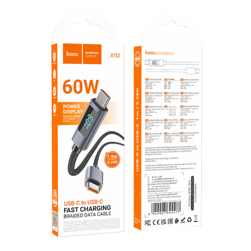 Кабель type-c hoco x112 type-c черный