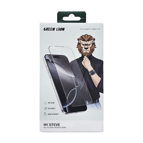 Стекло green lion 9h steve iphone 17 pro max прозрачный