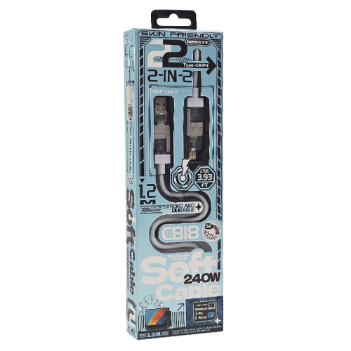 Кабель remax cb18 usb/c/l (240w) 1.2m белый