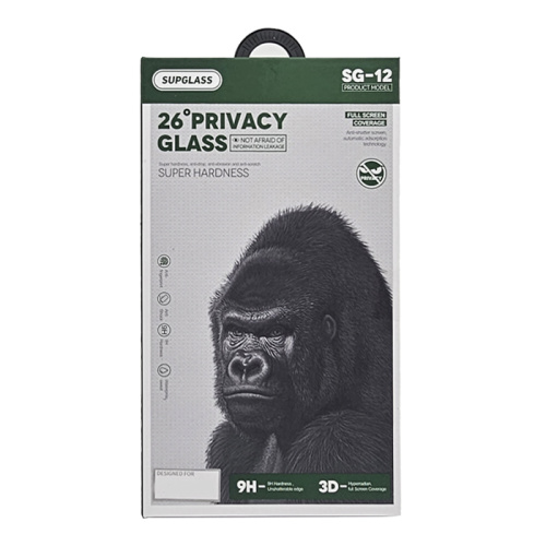 Стекло supglass sg/xc-12 (26 privacy coverage) для iphone 16pro/17 черное