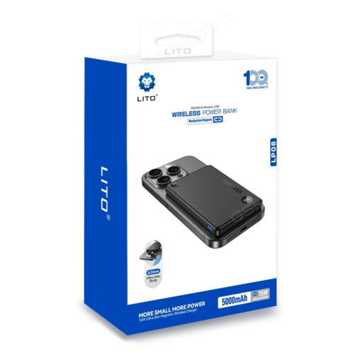 Пзу lito lp08 5000mah 15w черная