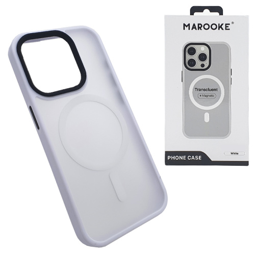 Чехол-крышка marooke transcluent magnetic для iphone 15 pro white