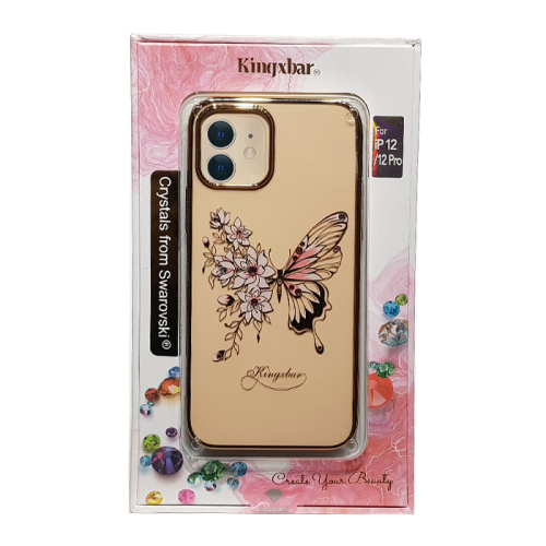 Чехол-крышка kingxbar бабочки для iphone 12/12 pro (6.1) золотой
