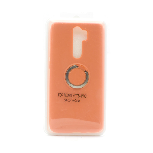 Чехол-силикон silicone case с кольцом xiaomi redmi note 8 pro оранжевый