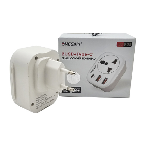 Переходник onesam os-p08 (2usb/type-c) 12w белый
