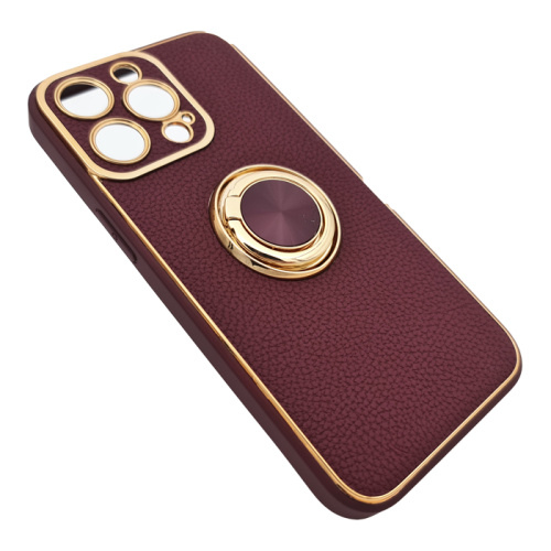 Чехол-силикон под кожу с кольцом для iphone 13 pro max бордовый