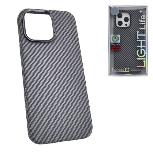 Чехол-крышка #47 light carbone (magsafe) для iphone 15 pro max серый