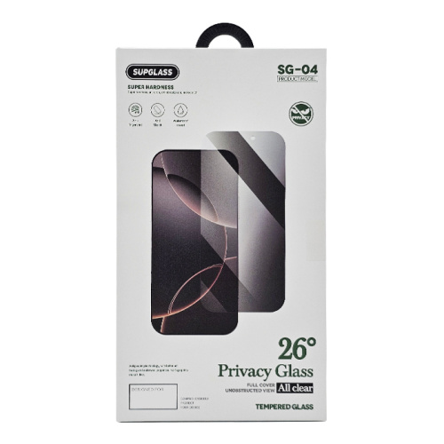 Стекло supglass sg-04 (26 privacy) для iphone 17/17pro/16pro без рамок