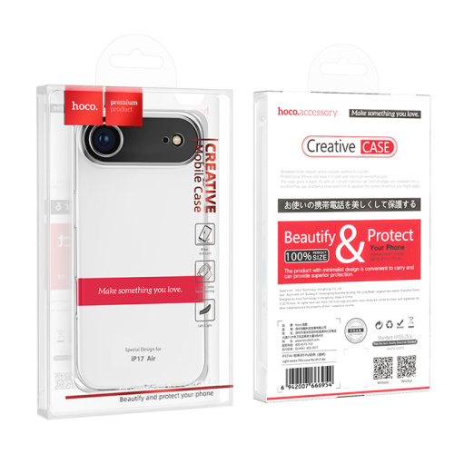 Чехол-силикон hoco light series tpu case iphone 17 air прозрачный