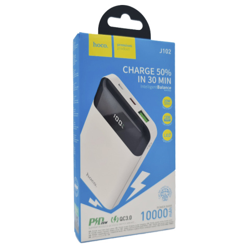 Пзу hoco j102 18w/20w (10000mah) белые
