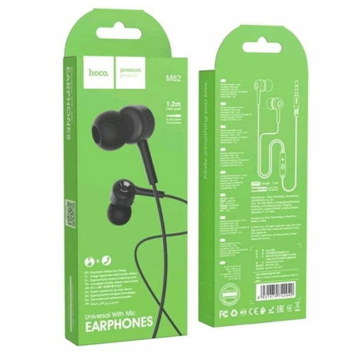 H/f (3.5mm) hoco m82 с микрофоном черные