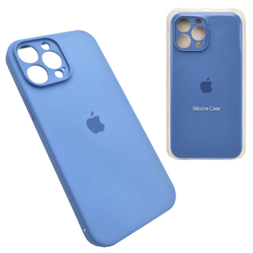 Чехол-силикон silicone case аналог (cam.protec) для iphone 13 pro max светло-голубой