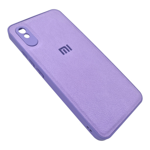 Чехол-крышка кожа logo xiaomi redmi 9a сиреневый