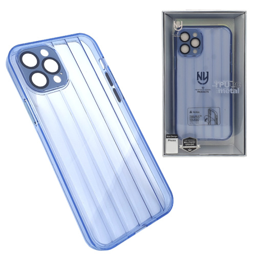 Чехол-крышка ny tpu+pc metal с закрытой камерой для iphone 12 pro max голубой