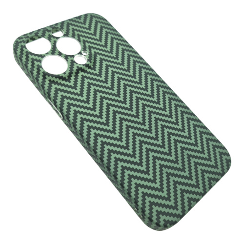 Чехол-крышка luxo карбон зиг заг для iphone 13 pro зеленый