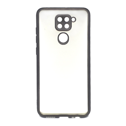 Чехол силиконовый faison для xiaomi redmi note 9/ redmi 10x 4g, stylish, тонкий, прозрачный, глянцевый, цвет: чёрный