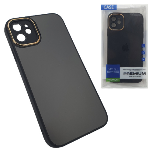 Чехол-крышка stylish glass case для iphone 12 черный