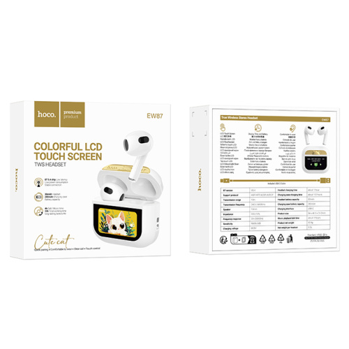 Hoco tws ew87 с экраном белые