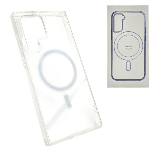 Чехол-силикон #62 clear case magsafe (magnetic) для Samsung s22 ultra прозрачный 