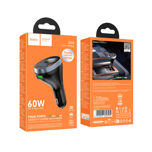 Азу hoco z61a usb/2type-c (60w) черный