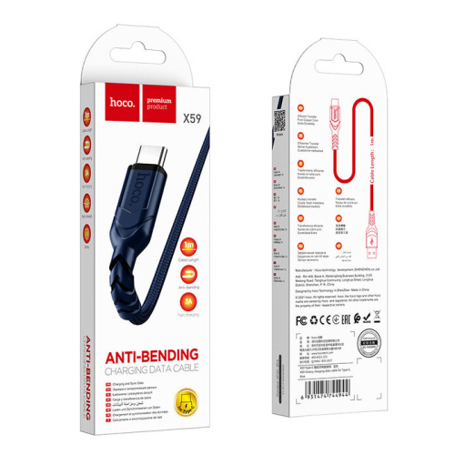 Кабель usb hoco x59 type-c 1м черный 