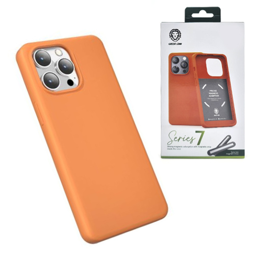 Чехол-крышка green lion series 7 magnetic absorption strip для iphone 14 pro max оранжевый
