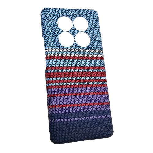 Чехол-крышка knit для redmi note 14 pro 4g carbone zigzag голубой с красным