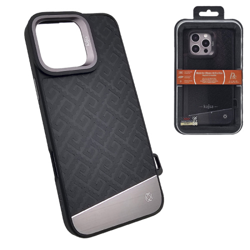 Чехол-крышка kajsa glamorous collection metalic maze pattern 2 для iphone 16 pro max черный