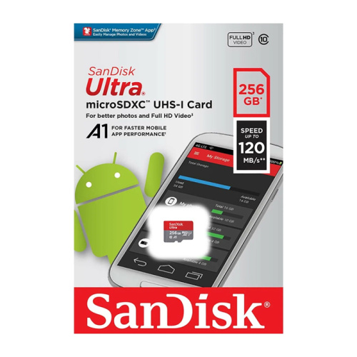 Micro sd 256gb sandisk ultra (100mb/s) без адаптера 