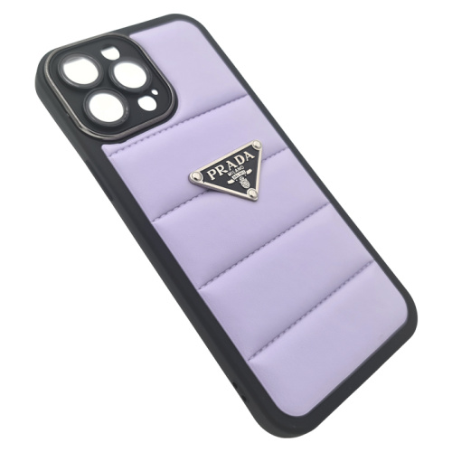 Чехол-силикон prada milano с защитой на камеру для iphone 13 pro сиреневый
