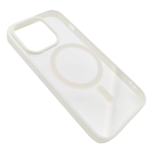 Чехол-силикон clear case magsafe (magnetic) для iphone 14 pro max белый