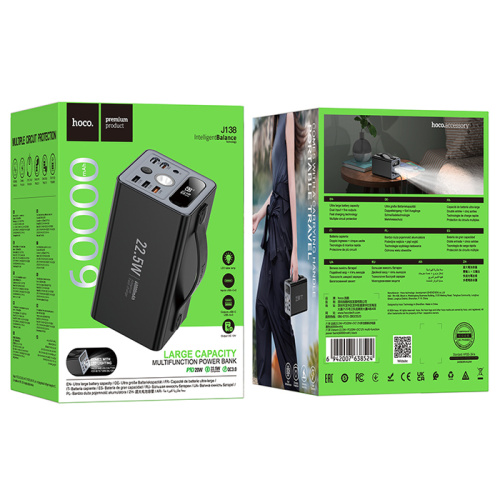 Пзу hoco j138 60000mah (pd20w/qc3.0) черное